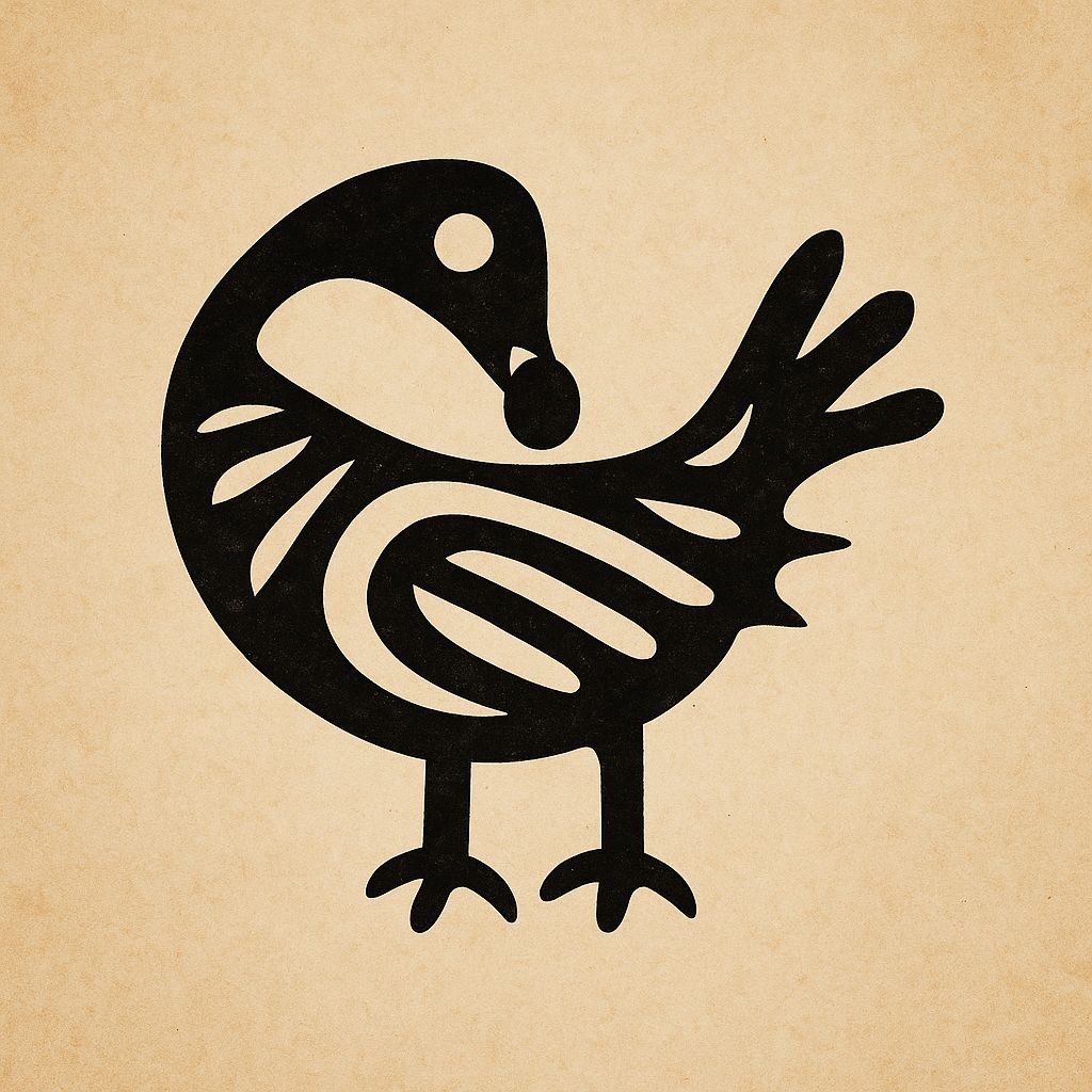 Coração Sankofa estilizado